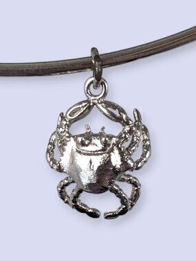 Vintage Wells Sterling Silver Crab Cancer Zodiac Charm